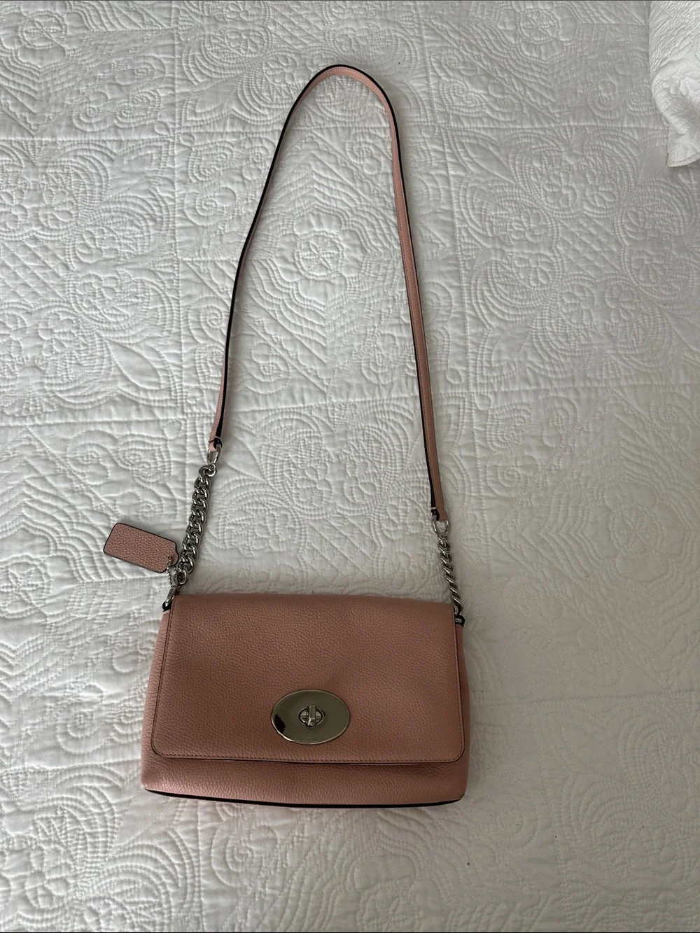 Women’s Coach Leather Crossbody Bag in Blush Pink